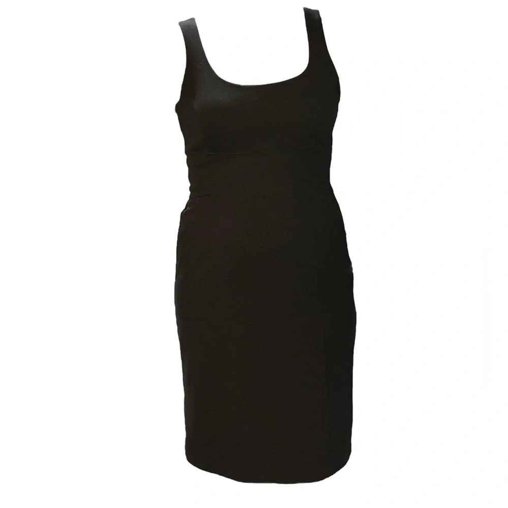 NY&Co Black Stretch Shift Dress Sleeveless Bodycon Midi Size 2